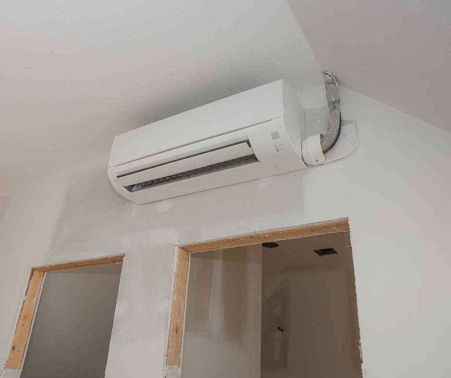 Mini-split air conditioner on a wall